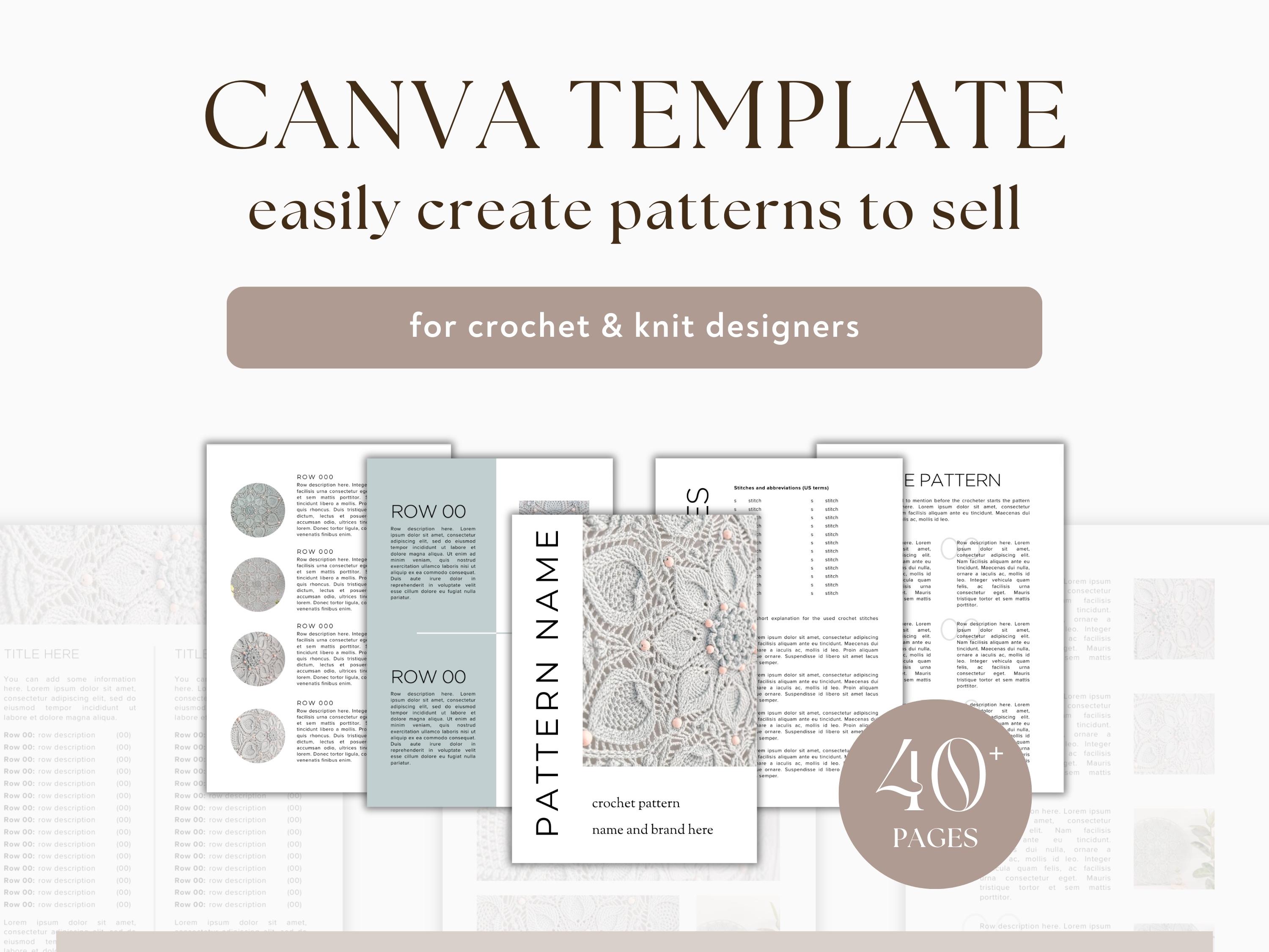 Template for Crochet Patterns | Editable Canva Template | Pattern ...