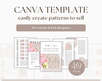 Template for Crochet Patterns | Editable Canva Template | Pattern Template for PDF and Printing | Knitting Pattern Canva Template