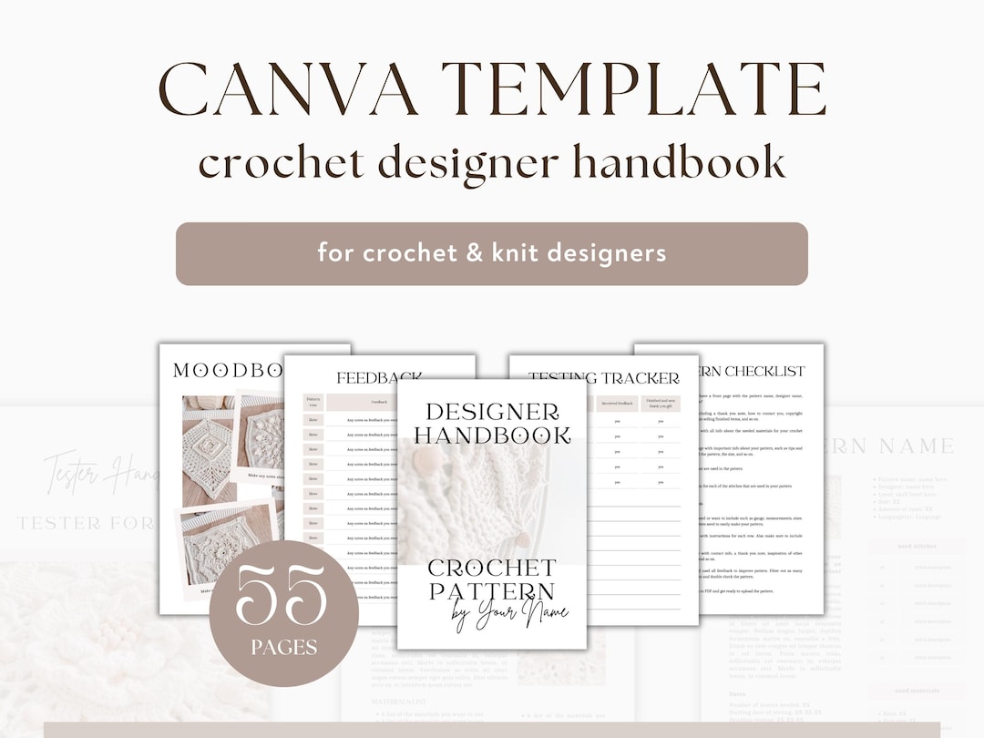 Handbook Pattern Canva Template Crochet Designer Handbook | Crochet & Knit Designer ...
