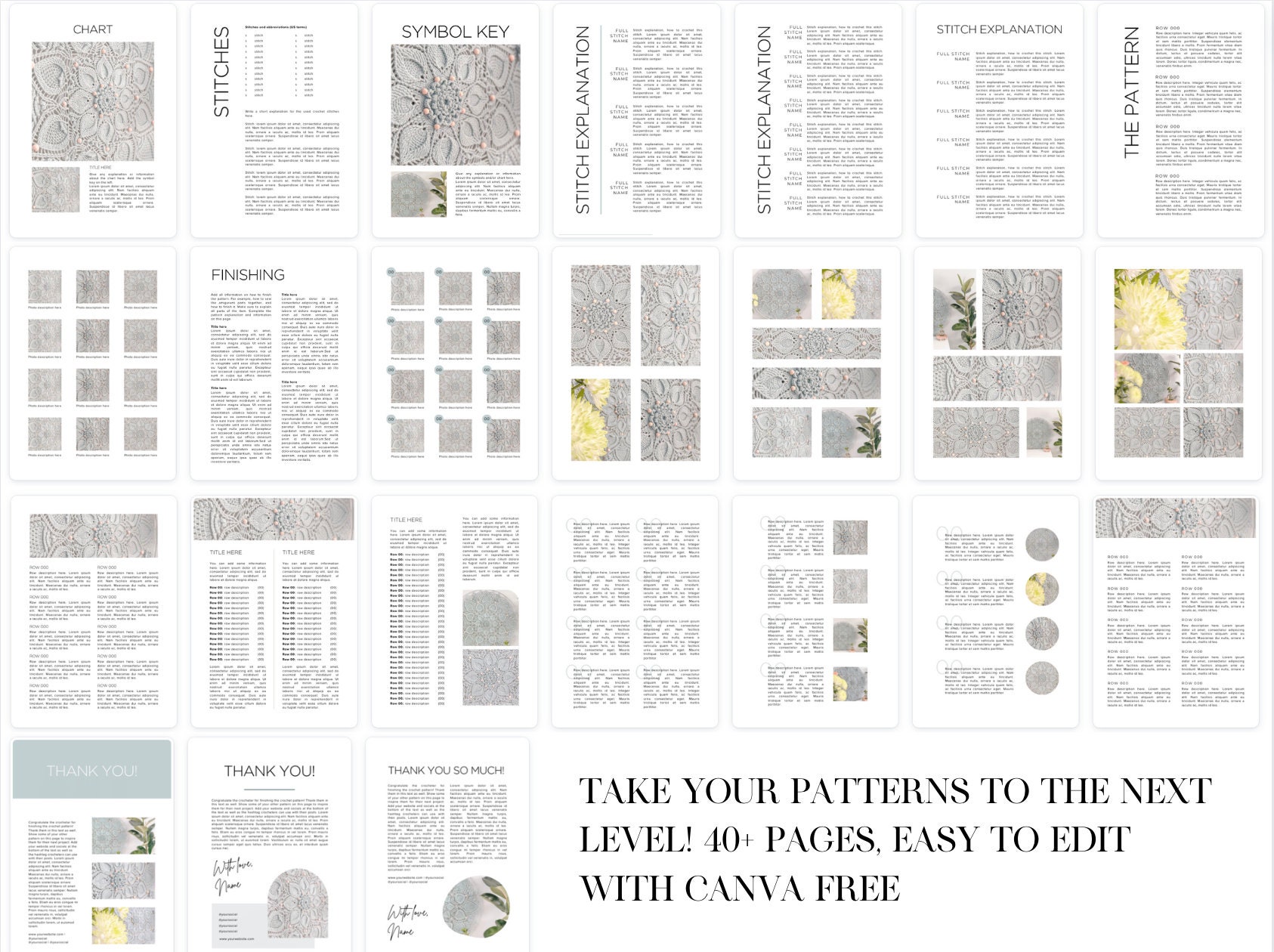 Drawing Patterns Template.pdf Template for Crochet Patterns | Editable Canva Template | Pattern ...