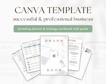 Brand-Book Template: 45+ Pages Branding Guide Workbook & Planner | Build Your Brand, Small Business Plan, Brand Strategy, Brand Guidelines