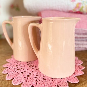 Vintage jug /pink petal ware china jug/ green jug/ vintage decor /wedding china /small vase