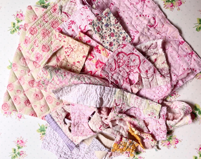 Vintage Quilt Piece, Slow Stitch Fabric, Durham Quilt Pieces, Vintage