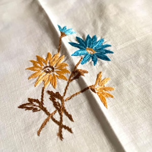 Vintage table centre/tray cloth/embroidered tray cloth/vintage decor/ vintage linen/ table centre/vintage embroidery