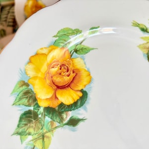 Set Beilagenteller/Kuchenteller/ Servierteller/ Hochzeitsgeschirr Chintz Porzellan// Teeteller/Vintage Teller/gelbe Rose Teller