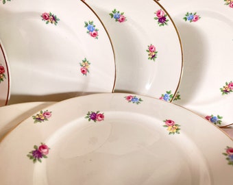 Set of side plates/cake plates/ serving plates /wedding china /tea plates/ vintage plates/pink flower plates