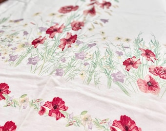 Vintage Floral Cotton Curtains: Country Cottage Style Pair