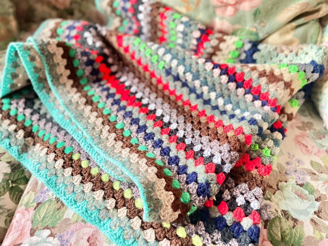 Vintage Crochet Blanket/vintage Handmade Blanket/crochet Squares