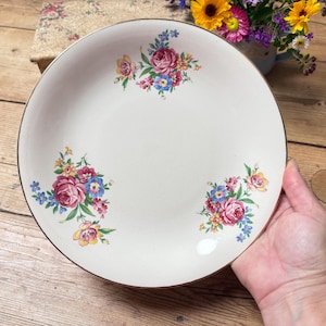 Vintage plate /rose china/floral plate /vintage china /vintage decor/serving plate/pink plate/sandwich plate/vintage gift
