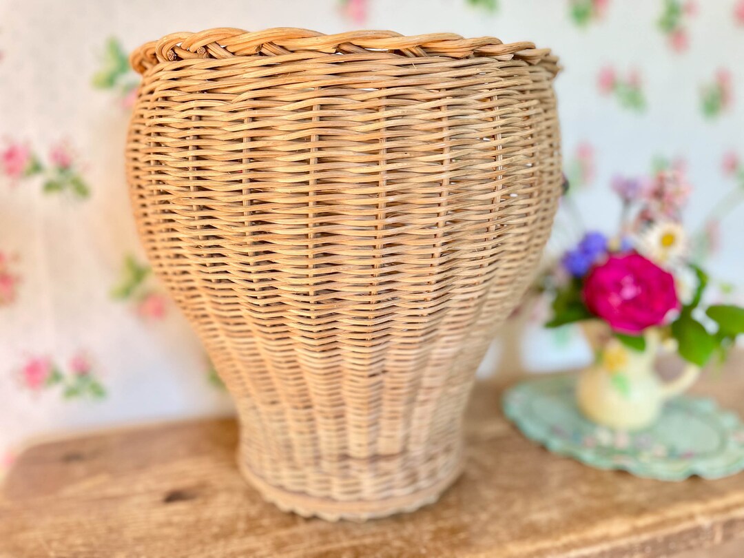 Vintage Waste Paper Bin Vintage Basket/ Basket/storage Etsy