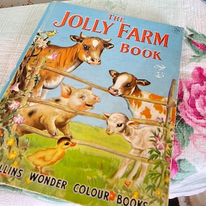 Vintage book /children&#39;s book/jolly farm book/vintage story book/nursery book/ vintage decor