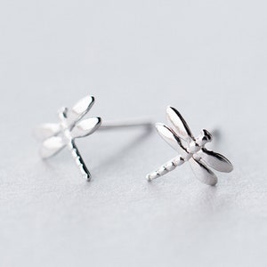 Dragonfly Earrings, Silver Earrings, Stud Earrings, Tiny Earrings, Adorable Design, Elegant Earrings, Delicate Earrings, Everyday, Gifts