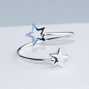 Sterling Silver Star Wrap Ring, Adjustable Star Ring, Silver Jewellery, Elegant Ring, everyday Style, Gifts For Her, Birthday Gift, Star