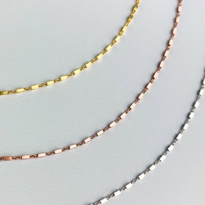 Sterling Silver Square Detail Chain Bracelet, Silver, Gold or Rose Gold Colour, Thin Delicate Chain, Simple Elegant Jewellery, Gift for Her