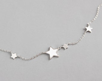 Rose gold Necklace Black Necklace Tiny Zirconia Necklace Dainty Necklace,XIE+CO Tiny Zirconia Necklace Sterling Silver Simple Necklace