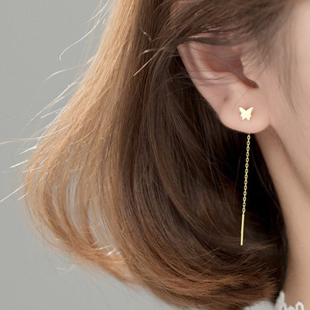 Butterfly cheap threader earrings