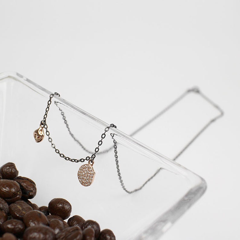 Rose gold Necklace Black Necklace Tiny Zirconia Necklace Dainty Necklace,XIE+CO Tiny Zirconia Necklace Sterling Silver Simple Necklace