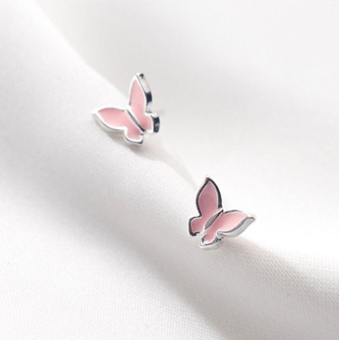 Buy Butterfly Earrings | Sterling silver drop hoop earrings – Blinglane