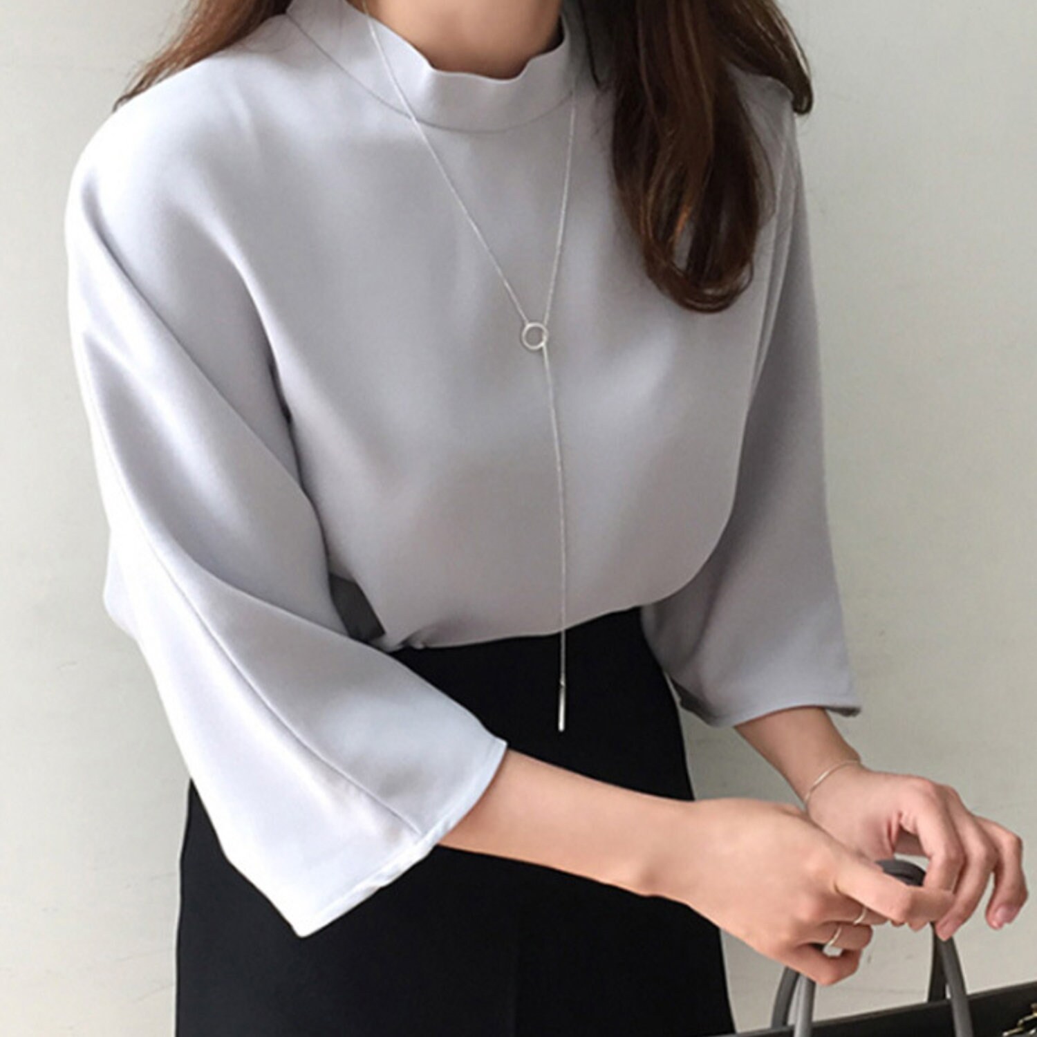 Bar Threader Necklace Sterling Silver Circle Necklace Etsy