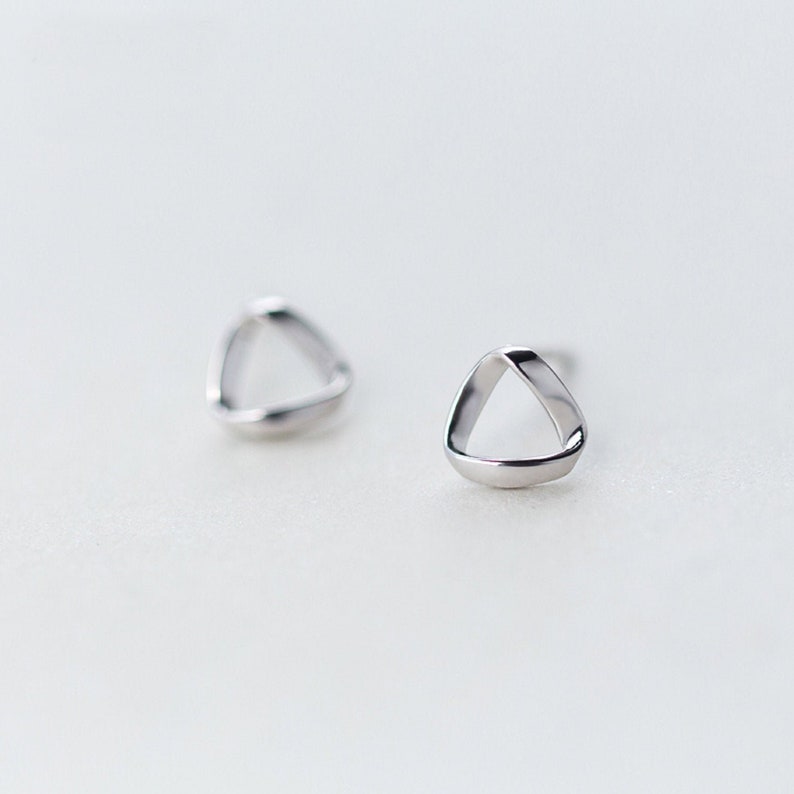 Triangle Earrings, Silver Earrings, Stud Earrings, Small Earrings, Elegant Earrings, Tiny Earrings, Delicate Everyday Earrings, Gift for Her 