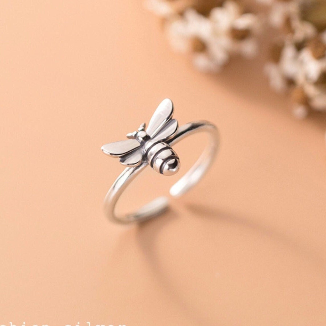 Sterling silver bumble bee ring hot sale
