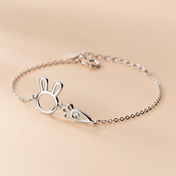 CUTE RABBIT_Bead for Silver European Charm Bracelet_Bunny Pet Easter Ear Carrot 