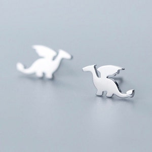 Tiny Dragon Sterling Silver Stud Earrings, Cute Dragon Pair Of Earrings, Small Studs, Tiny Earrings, Children's Earrings, Simple Design