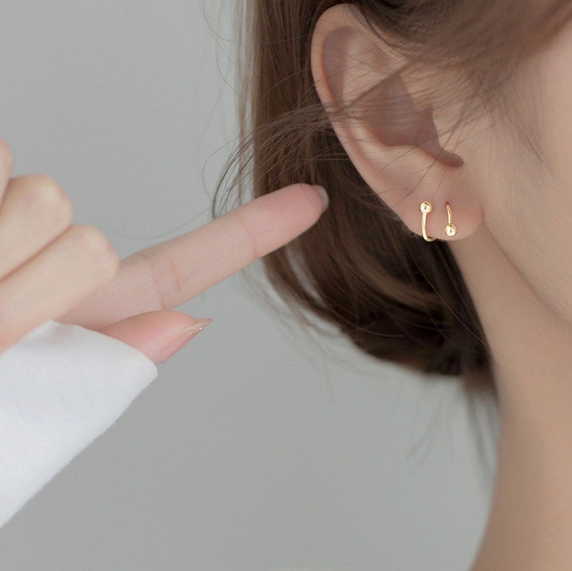 Sterling Silver Hoop Earrings Wrap Around Earrings Screw Etsy UK