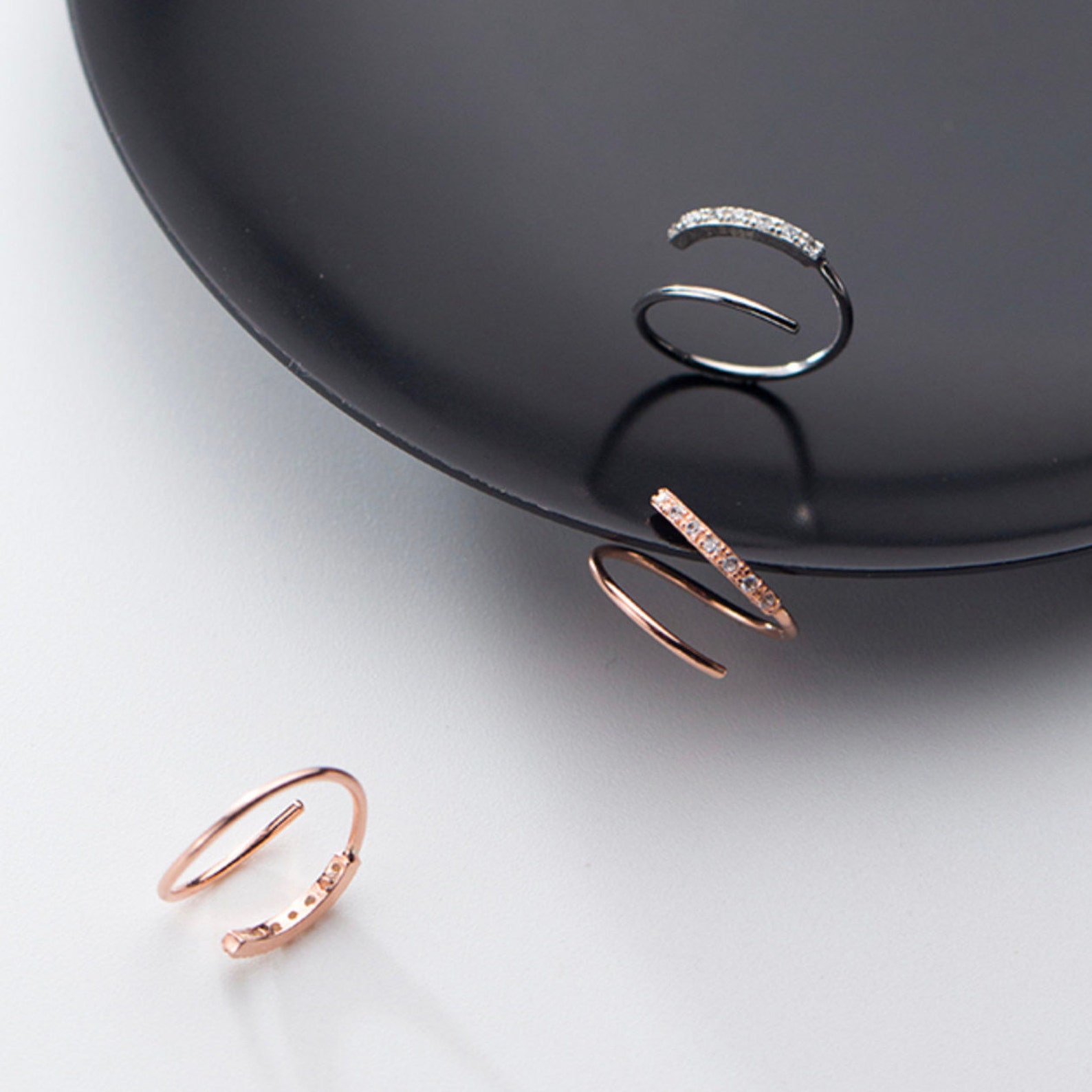 Sterling Silver Spiral Earrings Wrap Around Earrings Hugging Etsy