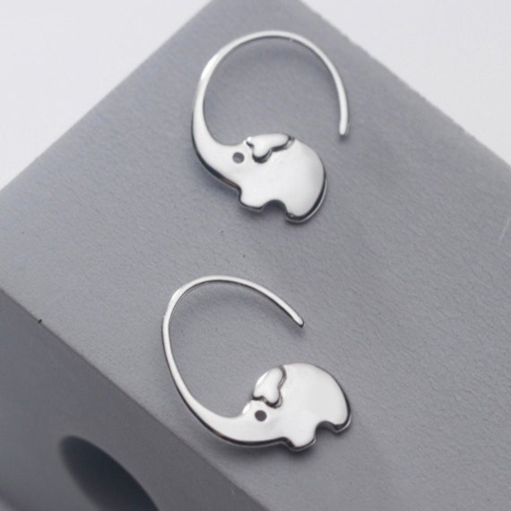 Elephant hoop earrings deals