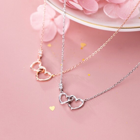 Sterling Silver Interlocking Heart 