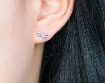 Dragonfly Gifts for Women Sterling Silver Dragonfly Stud Earrings Jewelry with Austrian Crystal 