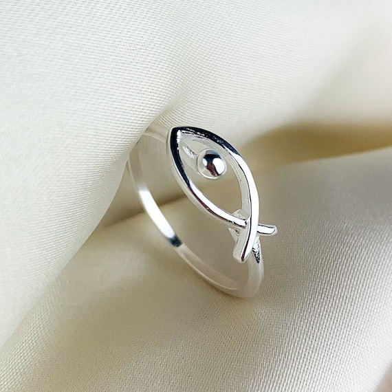 Sterling silver fish ring sale