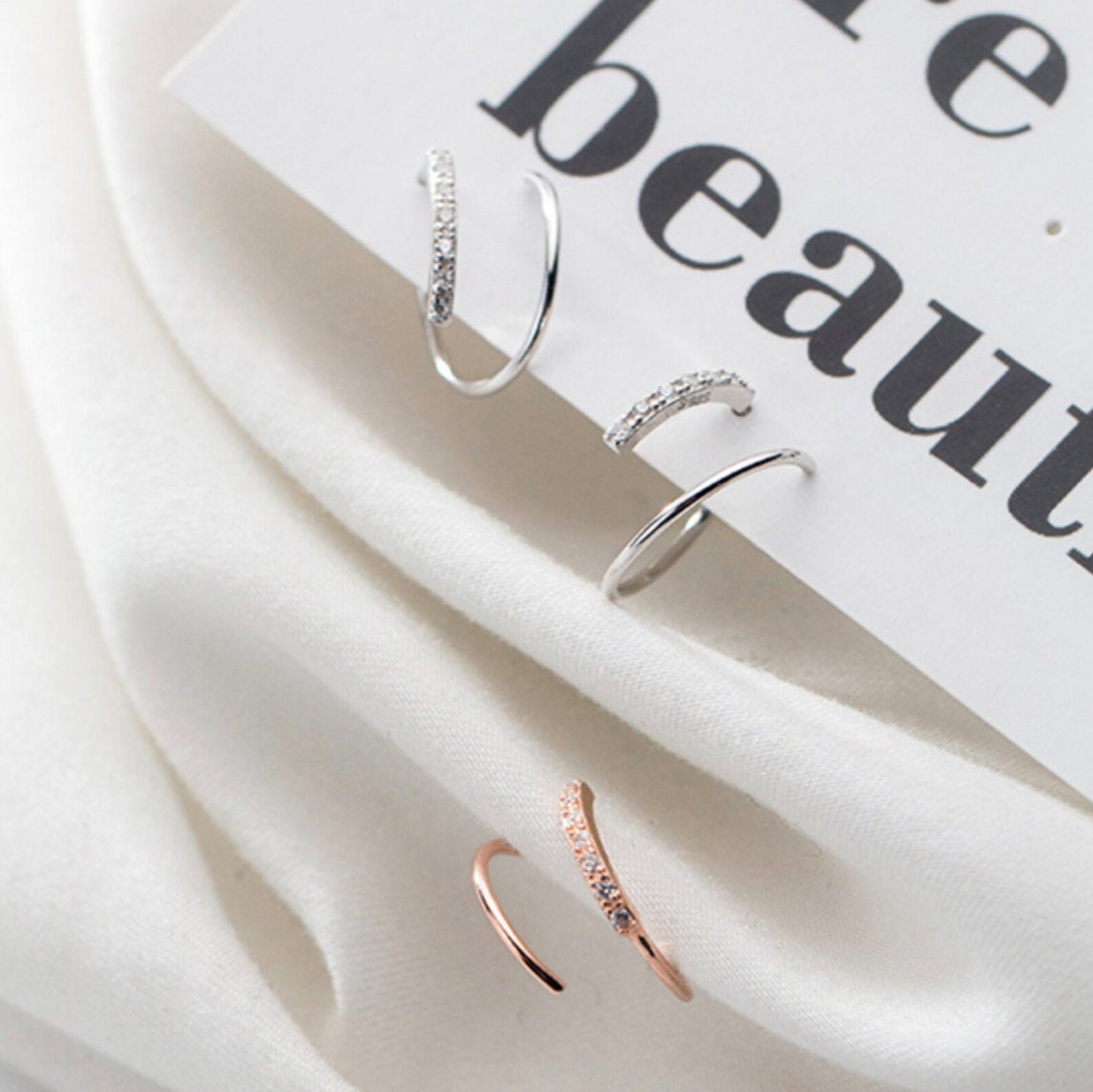 Sterling Silver Spiral Earrings Wrap Around Earrings Hugging Etsy