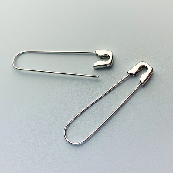 Sterling Silver Safety Pin Earrings