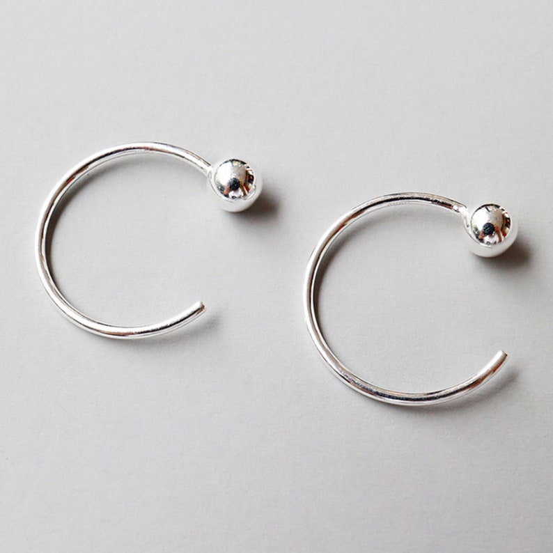Small Hugging Hoops Earrings Silver Hug Earrings Hoop Etsy