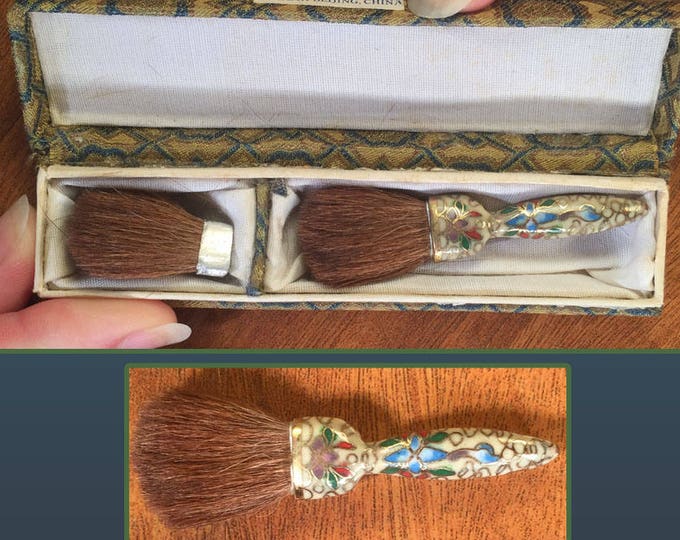 Rare Vintage Antique Chinese Calligraphy Brush Set With Fabric Etsy