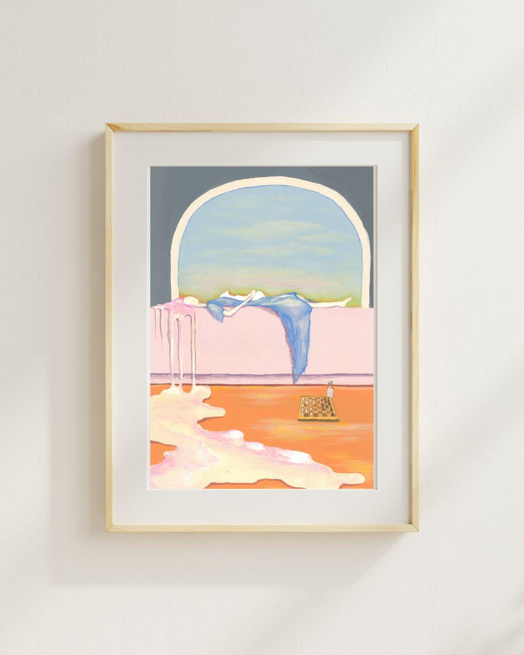 Title Checkmate in Stillness: Woman, Cat, and the Quiet Game Art Print ...