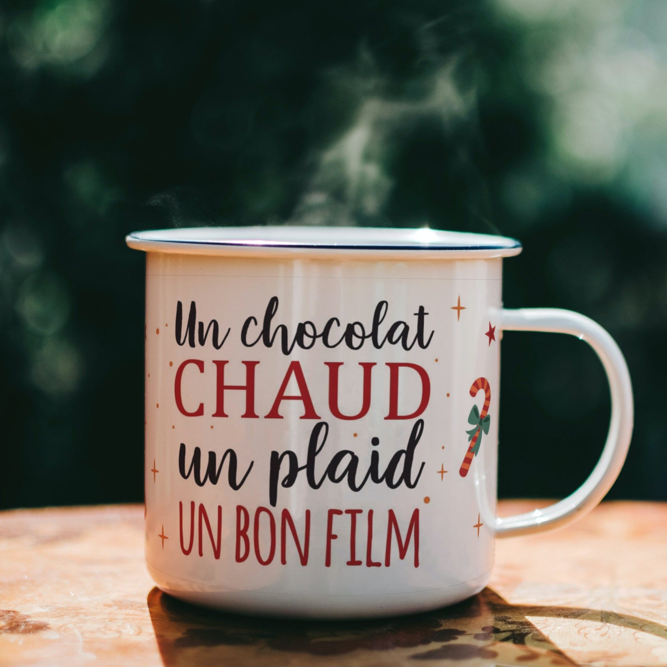 Mug Le chocolat chaud personnalisé et ses confiseries rétro