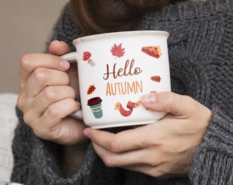 Autumn mug | pumpkin cup | Hello autumn| pumpkin spice latte| cozy autumn