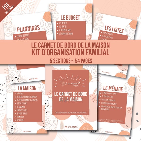 Fiches pratiques pour organisation familiale planner budget agenda ménage  fichier numérique -  France