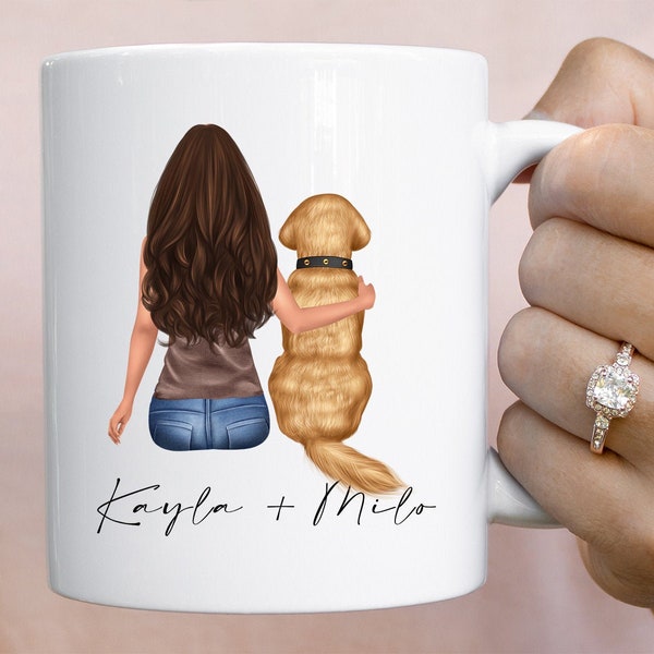 Personalized Golden Mama Mug (UP TO 2 DOGS) - Dog Mom Gift - Custom Golden Retriever Mom Gift, dog mama, Dog Owner Gift, Dog Lover Mug