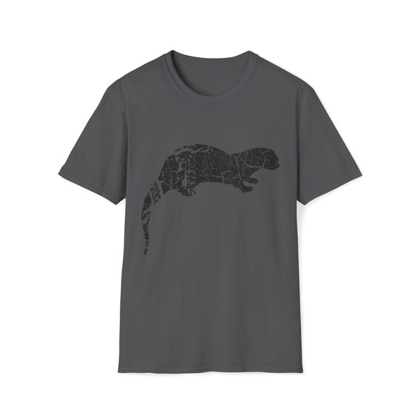 Vintage Otter Tee: Distressed Sea Otter Print T-Shirt