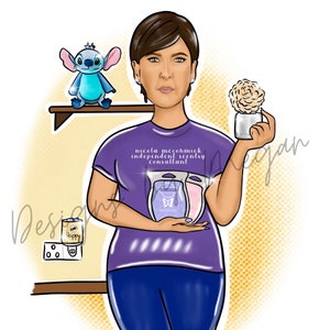 Cartoon Business Logo - dibujos animados, panadero, aroma, maquillador, panadero, técnico de pestañas, fabricante de velas, estilista de cabello