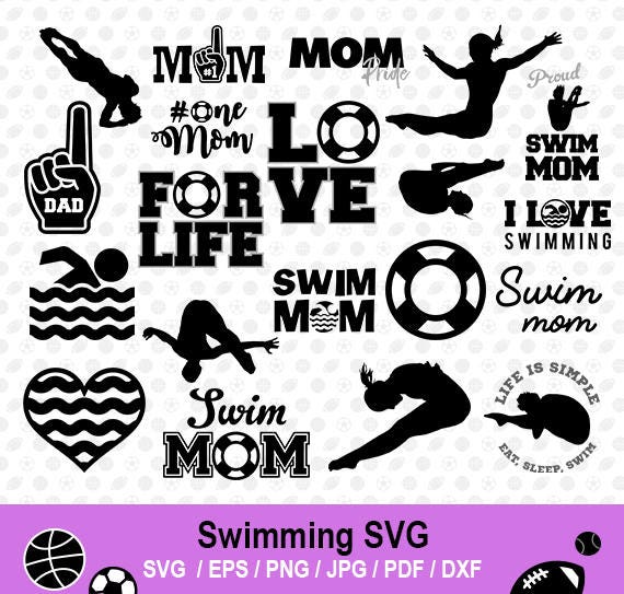Download Swimming SVG Swimming Silhouette Swimming Clipart Swim Mom | Etsy