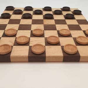 Handmade Walnut and Maple Checkerboard or Chessboard With Checkers - Etsy