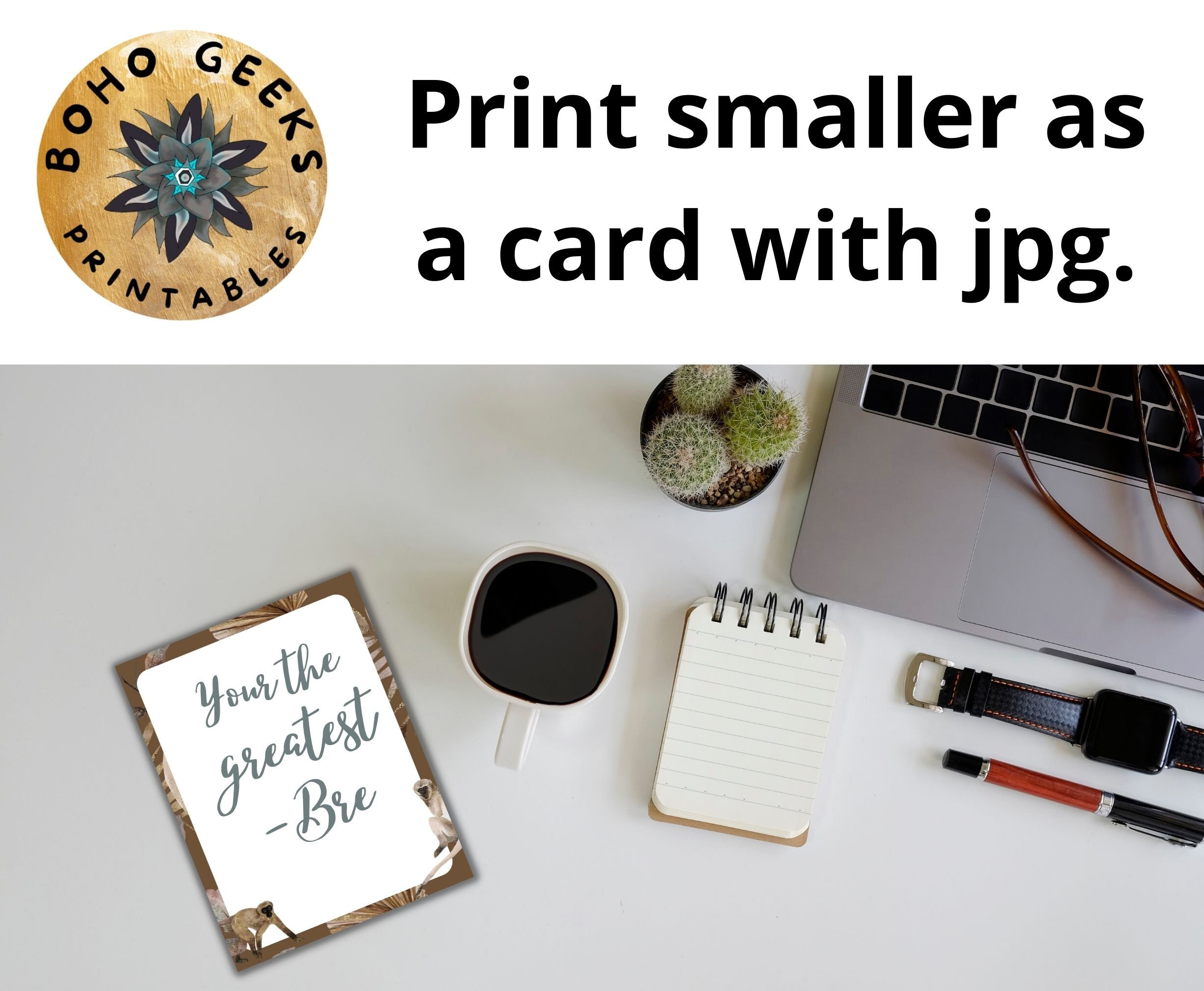 Monkey Printable Stationery Set 8.5x11 Letter Size Instant - Etsy