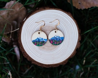 Mount Rainier Earrings - Seattle Earrings || Mount Rainier National Park Earrings Jewelry || Gifts for Mountain Lovers ||