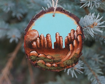 Sedona Ornament Cathedral Rock Sedona Gift - Cathedral Rock Christmas Ornament || Handmade Sedona Art Sedona - Gifts for Arizona Lovers ||