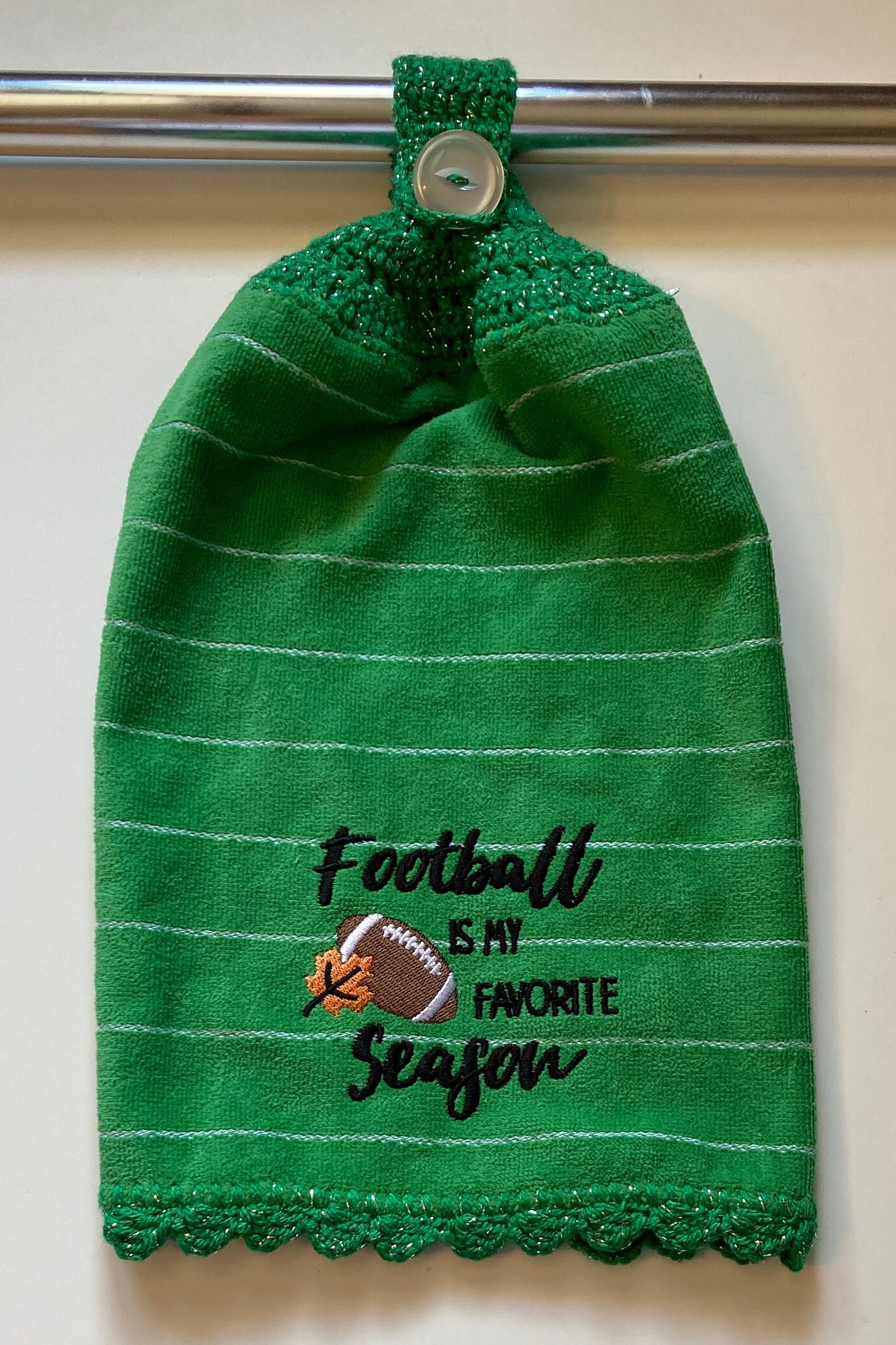 FOOTBALL FAVORITE SEASON Kitchen Hanging Towel Handmade Etsy UK